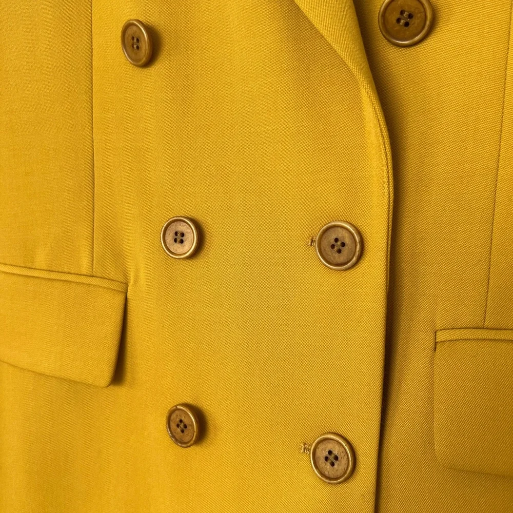 Nili Lotan Double-Breasted Mustard Valerie Jacket - Picture 7 of 9